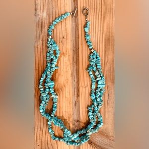 Raw Turquoise 3 Strand Necklace